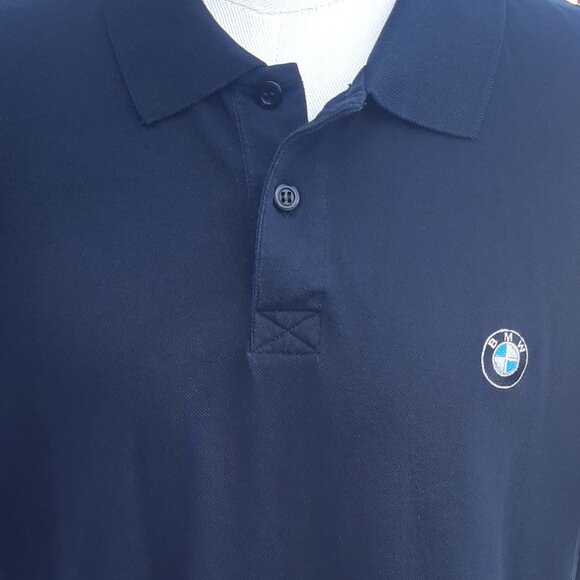 BMW SZ M Polo Organic Cotton Shirt Black 2 Button - Picture 6 of 11